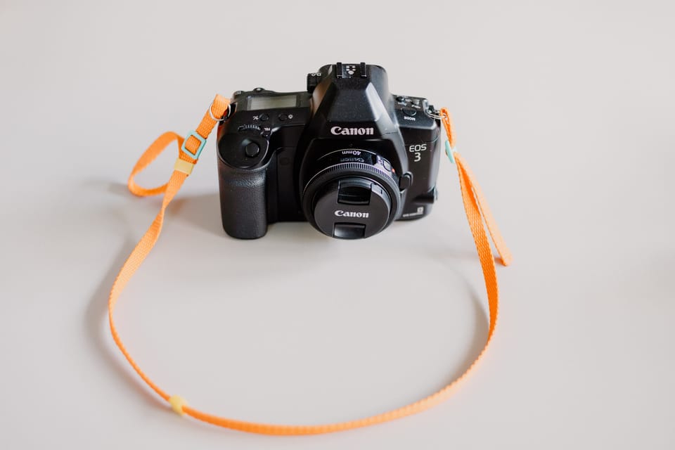 Photo of the Canon EOS 3 analogue 35mm film camera